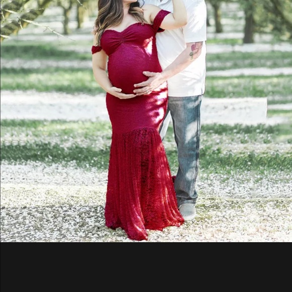 Maroon maternity dress - Picture 3 of 6